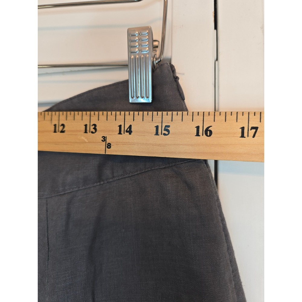 BODEN Linen A Line Skirt Sz 8L Gray Raised Embroidered Swiss Dots Preppy Coastal - Picture 10 of 12